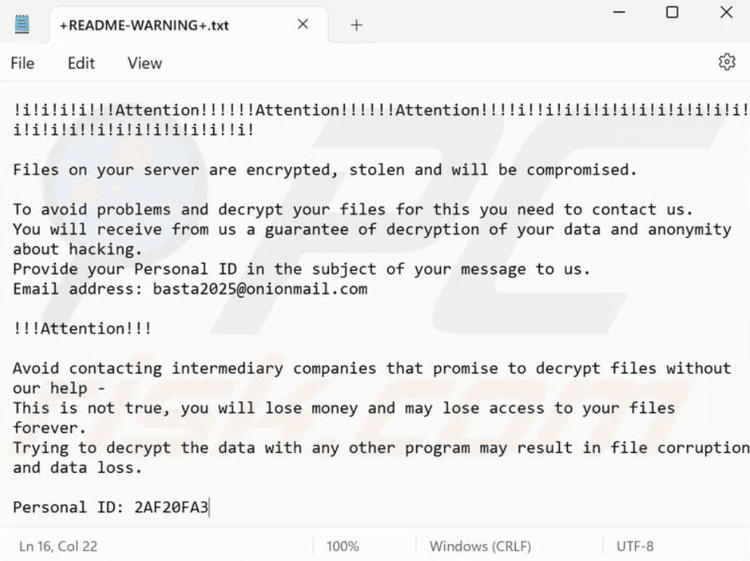 Jasa Recovery Ransomware BASTA